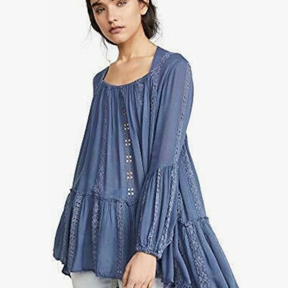 Free People Kiss Kiss Tunic - Color Navy Size Small NWT - Picture 8 of 10
